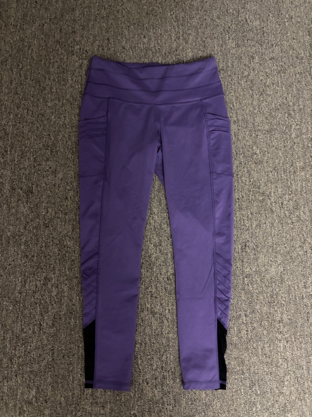Lucy Purple Cropped Active Leggings with Black Accents